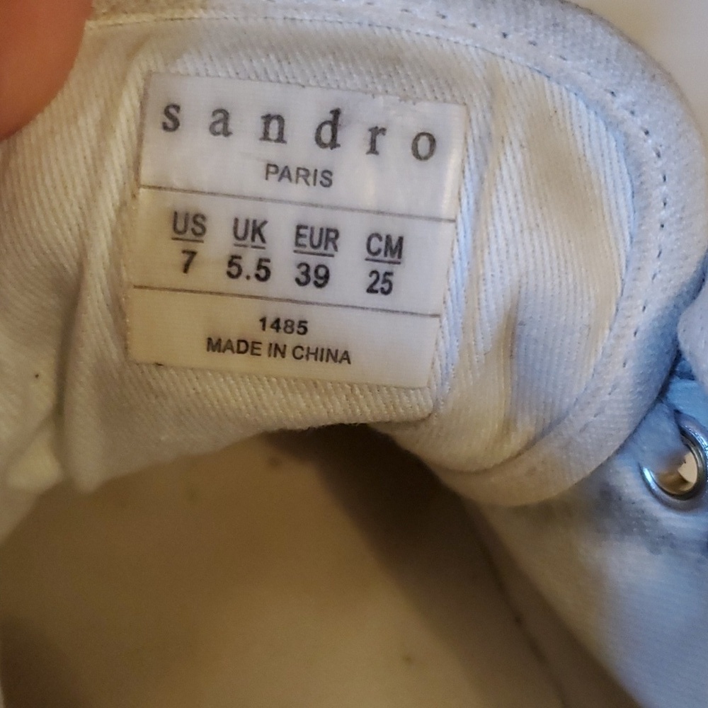 Sandro Women's Black Anouk Suede Sneakers sz 7 - Picture 11 of 11